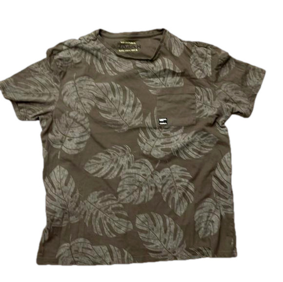 Losan T-Shirt XL #311-1024 Tropical Print Short Sleeve 100% cotton khaki combo - Picture 1 of 8